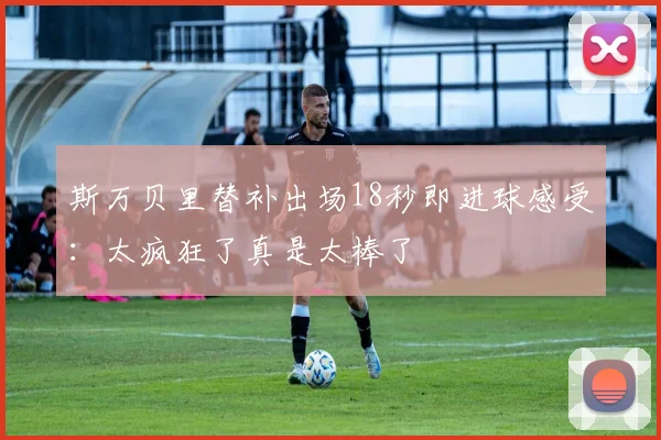 斯万贝里替补出场18秒即进球感受：太疯狂了真是太棒了